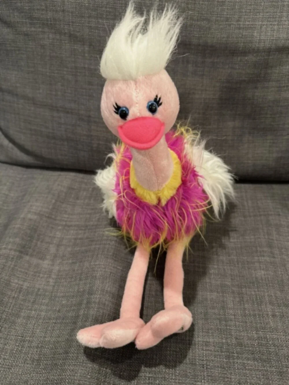 GANZ Webkinz Lady Ostrich HM744 Retired Stuffed Animal Plush Pink Bird NO CODE